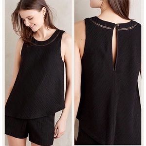 Elevenses Santa Ana Black Romper Keyhole Size M